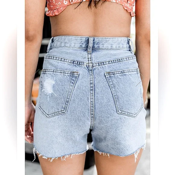 Denim High Wasted Shorts. NWOT. Just received too small. - Picture 6 of 7